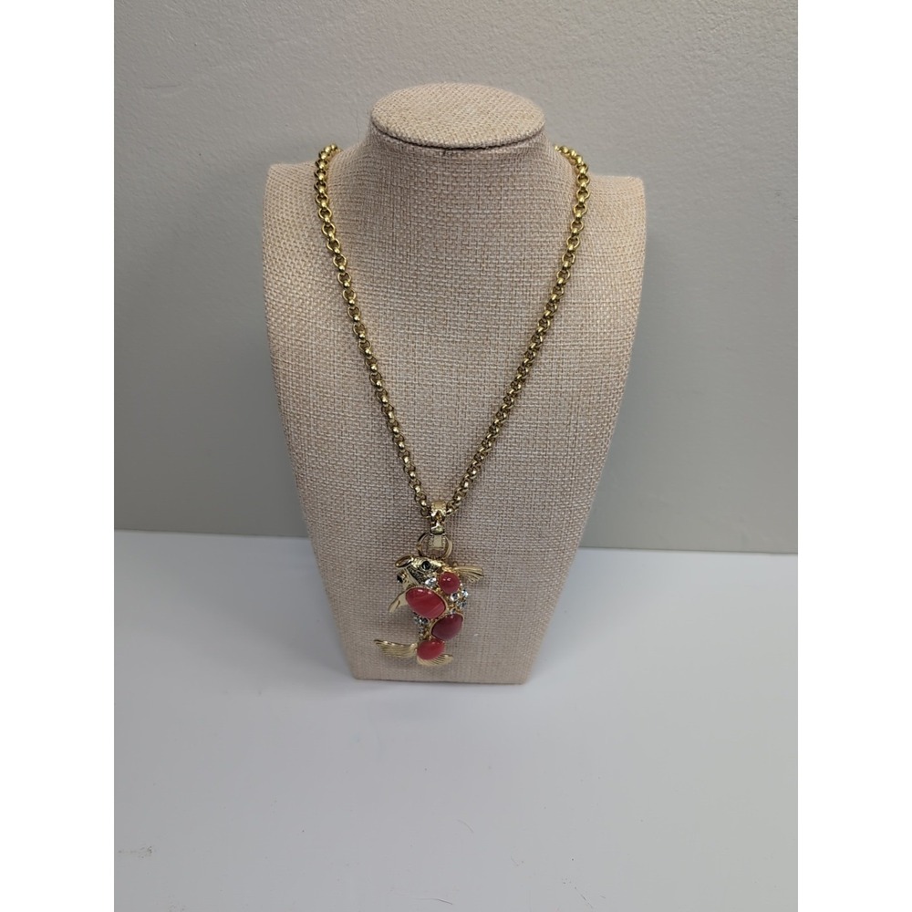 Original Chicos Carp Koi Fish Pendant Necklace/Brooch